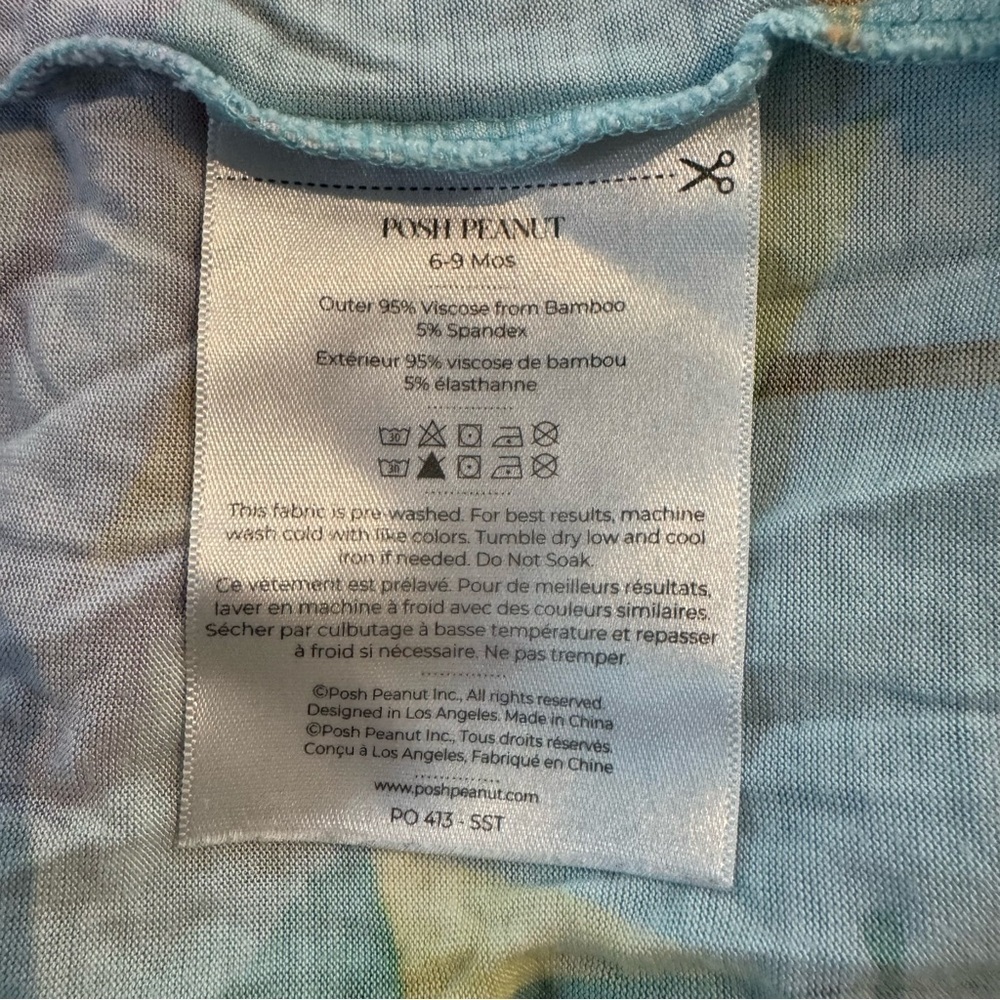 Posh Peanut Bamboo Romper Ryder Short Sleeve Collared Henley Baby Boy Girl 6-9M - Picture 5 of 5